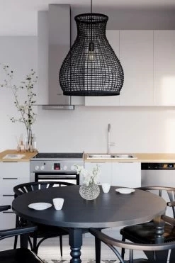 By Rydens Seagrass Hängeleuchte Schwarz 1x E27 400-600lm Dimmbar 49x49x55cm -Beleuchtung Rabatte seagrass black 4200010 4000 m