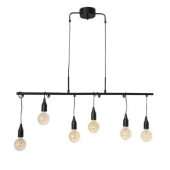 By Rydens Skyline Hängeleuchte Matt Schwarz 6x E27 Dimmbar 13x110x60cm