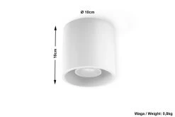 Sollux ORBIS Moderne Aufbauleuchte Rund Weiss 1-flg. GU10 -Beleuchtung Rabatte sxsl.0021 ze