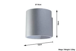 Sollux ORBIS Moderne Wandleuchte Grau 1-flg. G9 -Beleuchtung Rabatte sxsl.0049 ze
