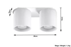 Sollux ORBIS Moderne Aufbauleuchte Rund Weiss 2-flg. GU10 7 Sollux ORBIS Moderne Aufbauleuchte Rund Weiss 2-flg. GU10 -Beleuchtung Rabatte sxsl.0056 ze