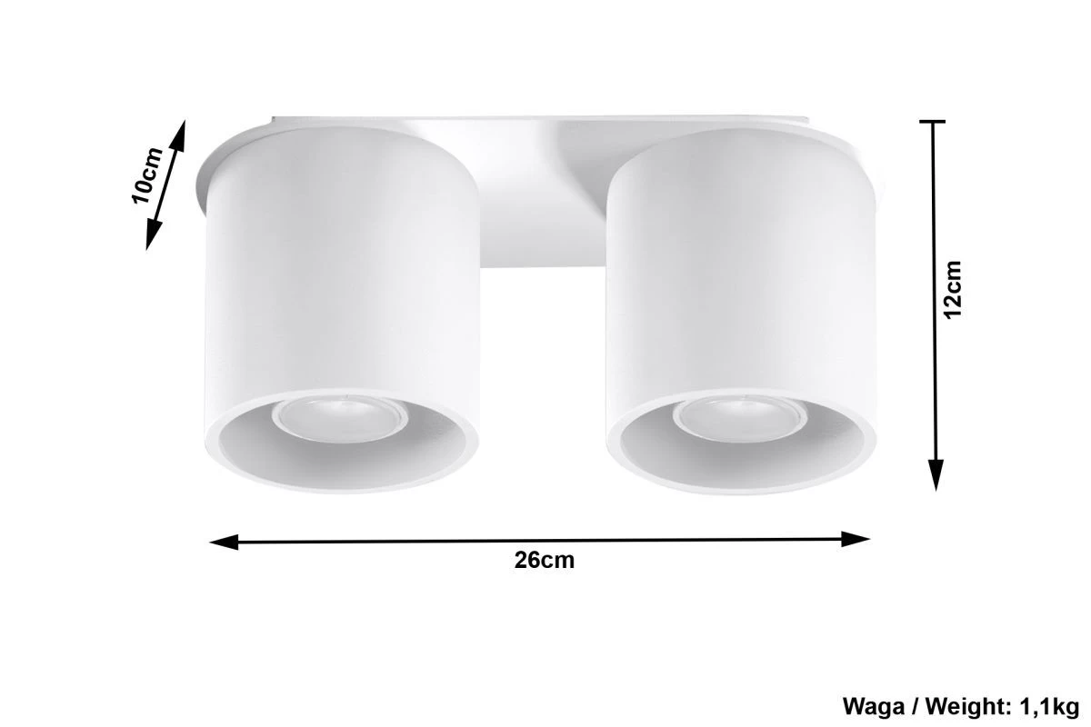 Sollux ORBIS Moderne Aufbauleuchte Rund Weiss 2-flg. GU10 4 Sollux ORBIS Moderne Aufbauleuchte Rund Weiss 2-flg. GU10 – Bild 4
