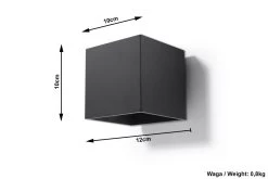Sollux QUAD Moderne Wandleuchte Eckig Schwarz 10x10cm 1-flg. G9 -Beleuchtung Rabatte sxsl.0057 ze
