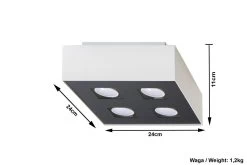 Sollux MONO Moderne Aufbauleuchte Eckig Weiss, Schwarz 4-flg. GU10 -Beleuchtung Rabatte sxsl.0069 ze
