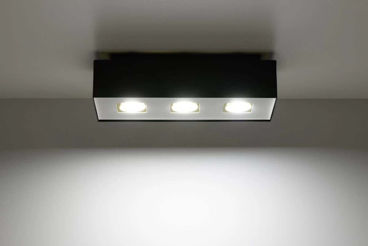 Sollux MONO Moderne Aufbauleuchte Eckig Schwarz, Weiss 3-flg. GU10 3 Sollux MONO Moderne Aufbauleuchte Eckig Schwarz, Weiss 3-flg. GU10 – Bild 3