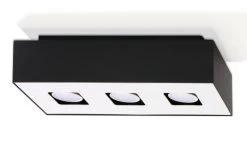 Sollux MONO Moderne Aufbauleuchte Eckig Schwarz, Weiss 3-flg. GU10