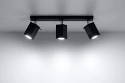 Sollux MERIDA Moderner Deckenstrahler Eckig Schwarz 3-flg. GU10 -Beleuchtung Rabatte sxsl.0101 2