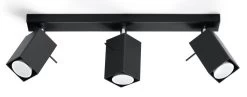 Sollux MERIDA Moderner Deckenstrahler Eckig Schwarz 3-flg. GU10