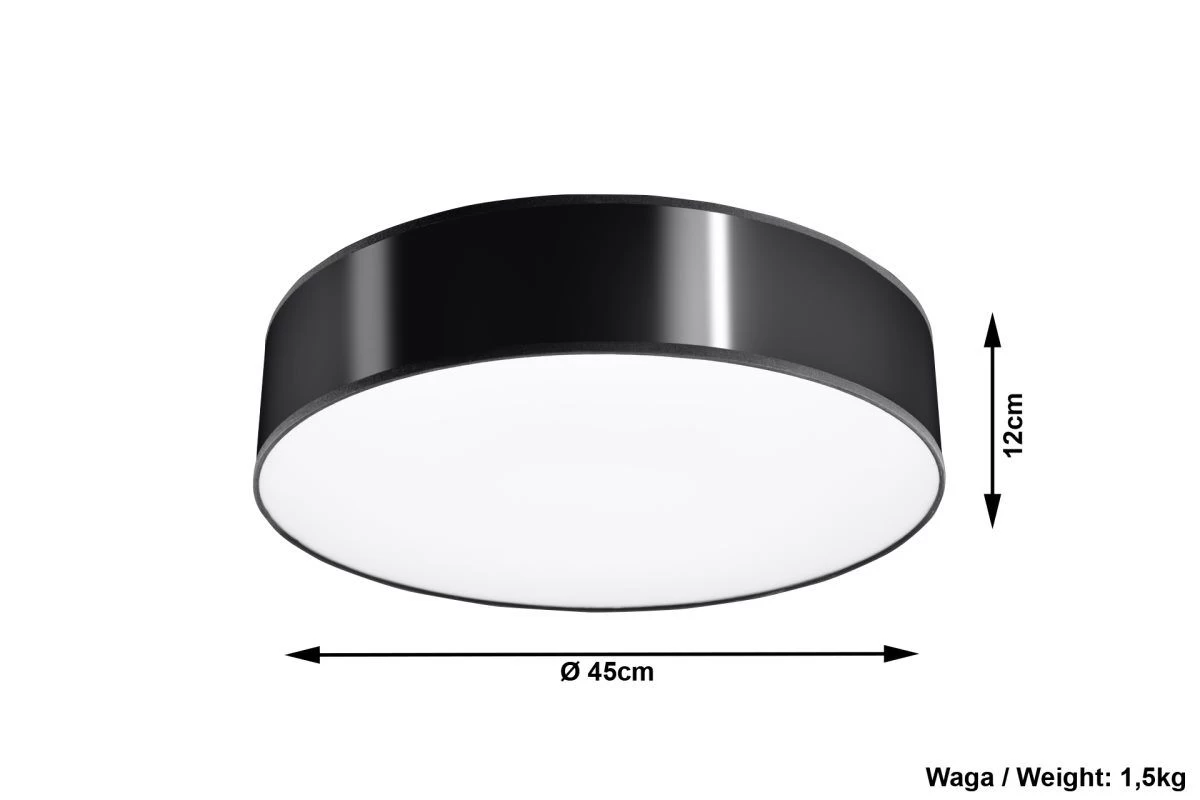 Sollux ARENA Moderne Deckenlampe Rund Schwarz 3-flg. E27 4 Sollux ARENA Moderne Deckenlampe Rund Schwarz 3-flg. E27 – Bild 4