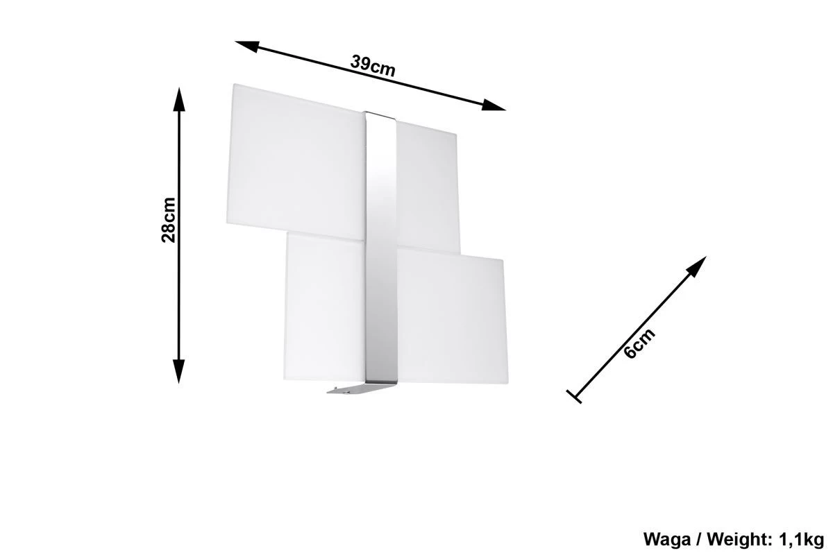 Sollux MASSIMO Moderne Wandleuchte Weiss, Chrom 2-flg. G9 4 Sollux MASSIMO Moderne Wandleuchte Weiss, Chrom 2-flg. G9 – Bild 4