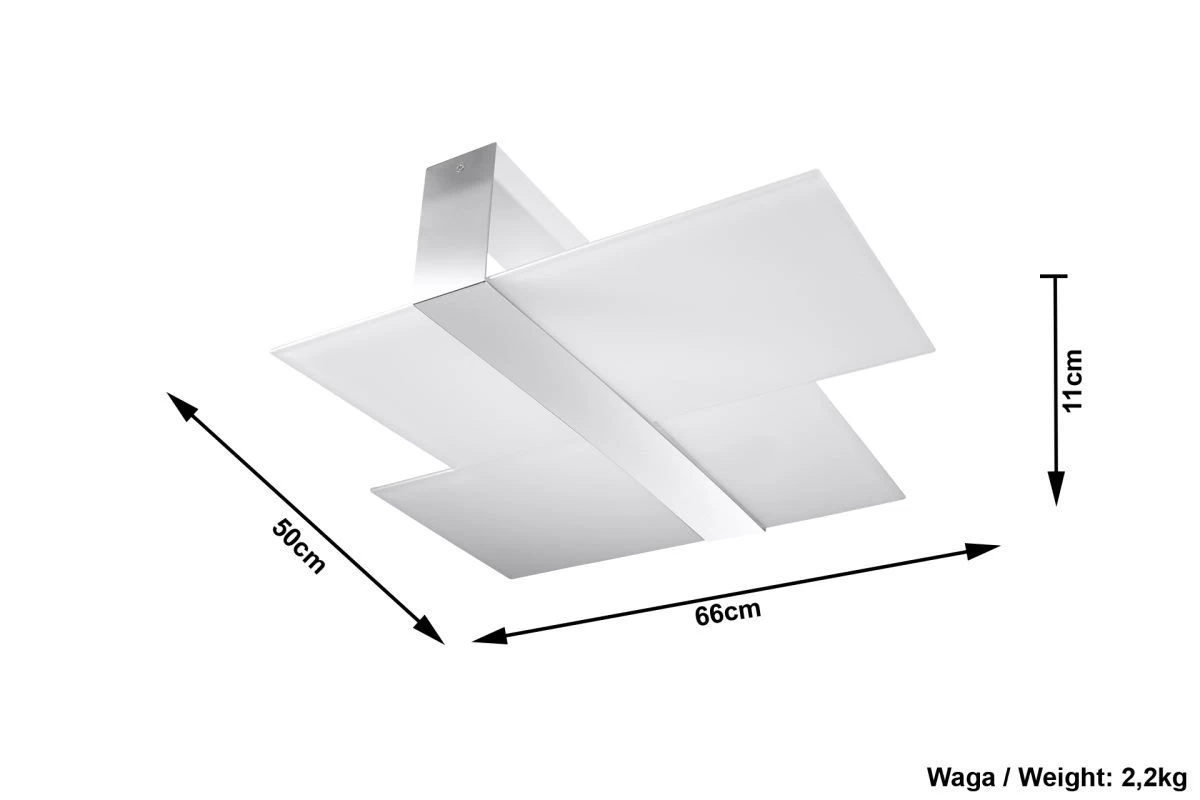 Sollux MASSIMO Moderne Deckenlampe Weiss, Chrom 2-flg. E27 4 Sollux MASSIMO Moderne Deckenlampe Weiss, Chrom 2-flg. E27 – Bild 4