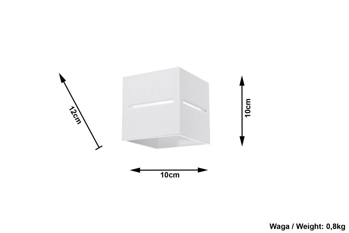 Sollux LOBO Moderne Wandleuchte Eckig Weiss 1-flg. G9 5 Sollux LOBO Moderne Wandleuchte Eckig Weiss 1-flg. G9 – Bild 5