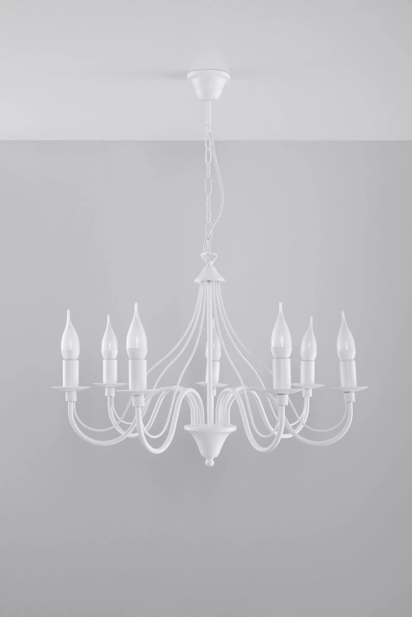 Sollux MINERWA Kronleuchter Weiss 7-flg. E14 2 Sollux MINERWA Kronleuchter Weiss 7-flg. E14 – Bild 2