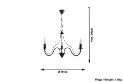 Sollux MINERWA Kronleuchter Schwarz 3-flg. E14 -Beleuchtung Rabatte sxsl.0217 ze