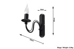 Sollux MINERWA Wandkronleuchter Schwarz 1-flg. E14 -Beleuchtung Rabatte sxsl.0220 ze