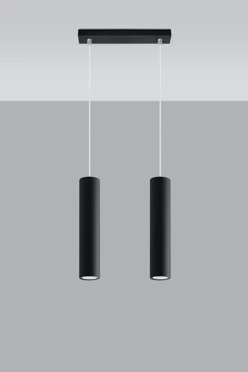 Sollux LAGOS Zylinder Hängelampe Schwarz 2-flg. GU10 2 Sollux LAGOS Zylinder Hängelampe Schwarz 2-flg. GU10 – Bild 2