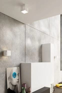 Sollux Pixar Aufbauleuchte Weiß G9 Dimmbar 10x10x10cm