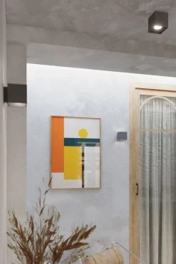 Sollux Quad 1 Aufbauleuchte Anthrazit G9 Dimmbar 10x10x10cm