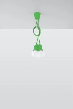 Sollux Diego 3 Hängelampe Grün 3x E27 Dimmbar 15x15x90cm -Beleuchtung Rabatte sxsl.0582 5