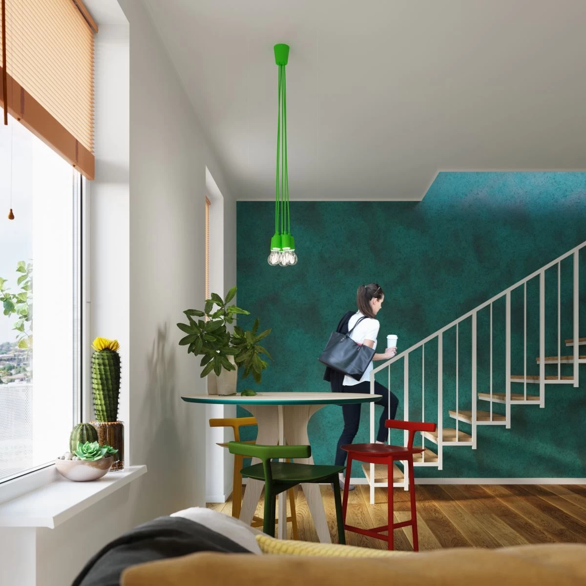 Sollux Diego 5 Hängelampe Grün 5x E27 Dimmbar 25x25x90cm 3 Sollux Diego 5 Hängelampe Grün 5x E27 Dimmbar 25x25x90cm – Bild 3