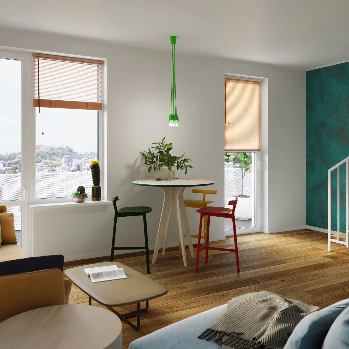 Sollux Diego 5 Hängelampe Grün 5x E27 Dimmbar 25x25x90cm 4 Sollux Diego 5 Hängelampe Grün 5x E27 Dimmbar 25x25x90cm – Bild 4