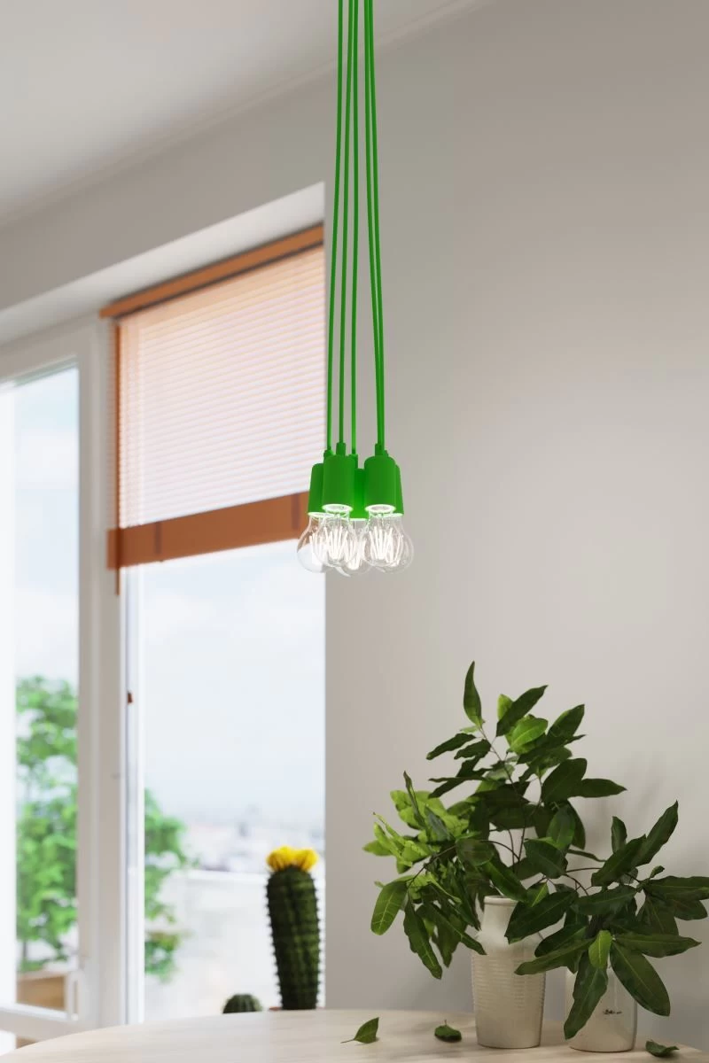 Sollux Diego 5 Hängelampe Grün 5x E27 Dimmbar 25x25x90cm 1 Sollux Diego 5 Hängelampe Grün 5x E27 Dimmbar 25x25x90cm