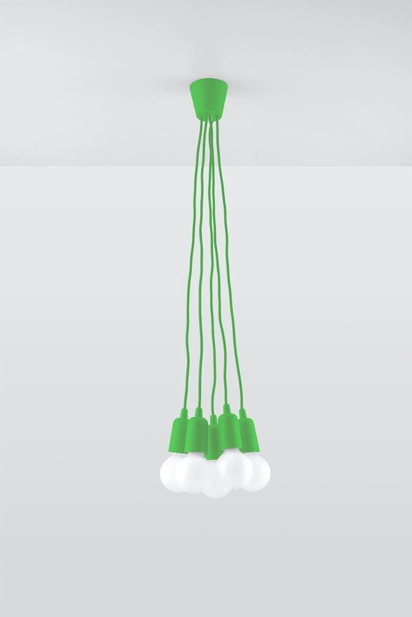 Sollux Diego 5 Hängelampe Grün 5x E27 Dimmbar 25x25x90cm 11 Sollux Diego 5 Hängelampe Grün 5x E27 Dimmbar 25x25x90cm – Bild 11
