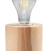 Sollux Salgado Tischlampe Natur Holz E27 Mit Kabelschalter 10x10x10cm