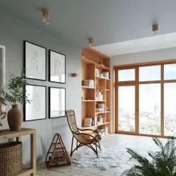 Sollux Salgado Tischlampe Natur Holz E27 Mit Kabelschalter 10x10x10cm -Beleuchtung Rabatte sxsl.0674 13