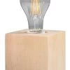 Sollux Ariz Tischlampe Natur Holz E27 Mit Kabelschalter 10x10x10cm