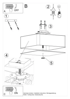 Sollux Lokko 45 Deckenlampe Schwarz 5x E27 Dimmbar 45x45x25cm -Beleuchtung Rabatte sxsl.0776 11