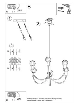 Sollux Piccolo 5 Moderner Kronleuchter Schwarz 5x E27 Dimmbar 45x45x100cm -Beleuchtung Rabatte sxsl.0855 11