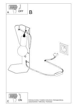 Sollux Arby Tischlampe Weiß E27 Mit Kabelschalter 15x15x31cm 12 Sollux Arby Tischlampe Weiß E27 Mit Kabelschalter 15x15x31cm -Beleuchtung Rabatte sxsl.0879 11