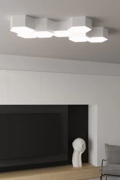 Sollux Sunde 15 Deckenlampe Weiß 2x E27 Dimmbar 30,5x26,5x15,5cm