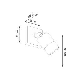 Sollux Nero Wandstrahler Schwarz, Gold GU10 Dimmbar 8x17,5x16cm -Beleuchtung Rabatte sxsl.1069 10