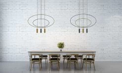 Thoro Holar 1 Hängelampe Schwarz GU10 Dimmbar 81x6x150cm -Beleuchtung Rabatte sxth.016 5