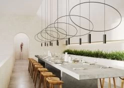 Thoro Holar 1 Hängelampe Schwarz GU10 Dimmbar 81x6x150cm -Beleuchtung Rabatte sxth.016 6