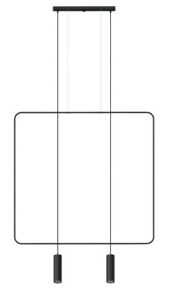 Thoro Rana 2 Hängelampe Schwarz 2x GU10 Dimmbar 100x6x200cm
