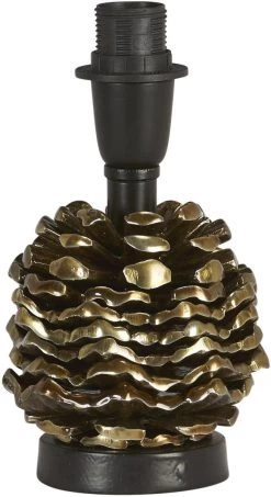 Tischlampe Im Tannenzapfen Look Aus Metall Antik Messing PR Home Kotten E14 Ohne Schirm